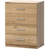 3xEliving Die klassische, ger�umige Alicja-Kommode mit 4 Schubladen aus Wotan-Eiche eignet sich perfekt f�r B�ro, Schlafzimmer und Badezimmer (60 cm) von 3XE LIVING