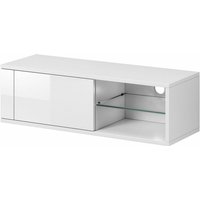 3xEliving Moderner TV-Schrank Azalia weiß/weiß glänzend 100cm - weiss/glanzweiss von 3XE LIVING