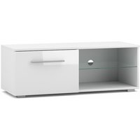 3xe Living - 3xEliving Modernistischer Fernsehschrank Punes Weiß/Weiß Glanz 200 cm - weiss/glanzweiss von 3XE LIVING