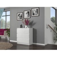 3xEliving moderne Wohnzimmer-Kommode flami 70 cm mit 3 Schubladen, Farbe: blanc - weiss von 3XE LIVING