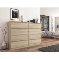 3xEliving moderne Kommode flami f�r das Wohnzimmermit 120cm, 8 Schubladen, Farbe: sonoma - chene sonoma von 3XE LIVING