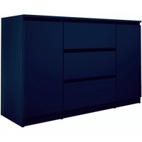 Kommode, Sideboard mit 2 Turen & 3 Schubladen (120cm x 40cm x 78 cm) in Marineblau - marine von 3XE LIVING