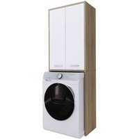 Schrank über der Waschmaschine mit langer Tür, Farbe sonoma eiche / weiss - sonoma eiche / weiss von 3XE LIVING