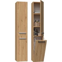 3xe Living - Badmöbel Bagnoli slim vi Artisan Eiche - Standschrank, Badsäule, Regal, l: 30 cm, h: 174 cm, b: 30 cm von 3XE LIVING