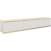 Hängendes tv Schrank - Modernes Design. Farbe: weiss t: l: 135 cm, h: 30 cm, p: 32 cm. tv Lowboard, tv Board, tv Sideboard Hängend, Wandschrank von 3XE LIVING