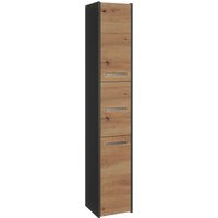 Moderner Badezimmerschrank in 5 Farben - vielseitig und einfach Montage. Farbe: Antracit/ Artisan Eiche, Badezimmer Regal, Bad Möbel, Badschrank, von 3XE LIVING