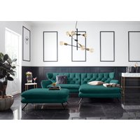 3C Candy Ecksofa "Beatrice Designsofa in moderner Retrooptik, bequem und extravagant" mit Rückensteppung im Rautenmuster, Ohrenbacken Optik, L-Form von 3c Candy