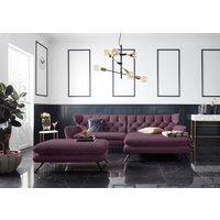 3C Candy Ecksofa "Beatrice Designsofa in moderner Retrooptik, bequem und extravagant" mit Rückensteppung im Rautenmuster, Ohrenbacken Optik, L-Form von 3c Candy