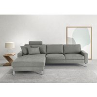 3C Candy Ecksofa "Lecce, wahlweise PUR-Schaumstoff oder Tonnentaschenfederkern", Bett im 2,5-Sitzer, teilmotorische Schlaffunktion im Longchair, L-Form von 3c Candy