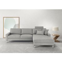 3C Candy Ecksofa "Lecce, wahlweise PUR-Schaumstoff oder Tonnentaschenfederkern", Bett im 2,5-Sitzer, teilmotorische Schlaffunktion im Longchair, L-Form von 3c Candy