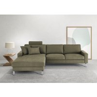 3C Candy Ecksofa "Lecce, wahlweise PUR-Schaumstoff oder Tonnentaschenfederkern", Bett im 2,5-Sitzer, teilmotorische Schlaffunktion im Longchair, L-Form von 3c Candy