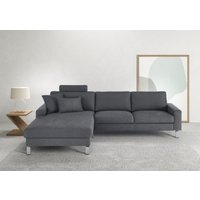 3C Candy Ecksofa "Lecce, wahlweise PUR-Schaumstoff oder Tonnentaschenfederkern", Bett im 2,5-Sitzer, teilmotorische Schlaffunktion im Longchair, L-Form von 3c Candy