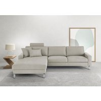 3C Candy Ecksofa "Lecce, wahlweise PUR-Schaumstoff oder Tonnentaschenfederkern", Bett im 2,5-Sitzer, teilmotorische Schlaffunktion im Longchair, L-Form von 3c Candy