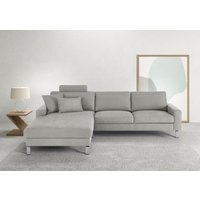 3C Candy Ecksofa "Lecce, wahlweise PUR-Schaumstoff oder Tonnentaschenfederkern", Bett im 2,5-Sitzer, teilmotorische Schlaffunktion im Longchair, L-Form von 3c Candy