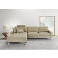 3C Candy Ecksofa "Lecce, wahlweise PUR-Schaumstoff oder Tonnentaschenfederkern", Bett im 2,5-Sitzer, teilmotorische Schlaffunktion im Longchair, L-Form von 3c Candy
