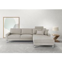 3C Candy Ecksofa "Lecce, wahlweise PUR-Schaumstoff oder Tonnentaschenfederkern", Bett im 2,5-Sitzer, teilmotorische Schlaffunktion im Longchair, L-Form von 3c Candy