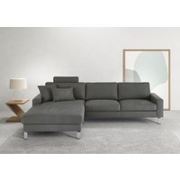 3C Candy Ecksofa "Lecce, wahlweise PUR-Schaumstoff oder Tonnentaschenfederkern", Bett im 2,5-Sitzer, teilmotorische Schlaffunktion im Longchair, L-Form von 3c Candy