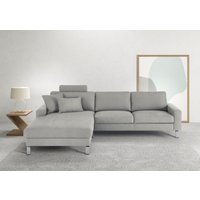 3C Candy Ecksofa "Lecce, wahlweise PUR-Schaumstoff oder Tonnentaschenfederkern", Bett im 2,5-Sitzer, teilmotorische Schlaffunktion im Longchair, L-Form von 3c Candy
