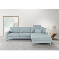 3C Candy Ecksofa "Lecce, wahlweise PUR-Schaumstoff oder Tonnentaschenfederkern", Bett im 2,5-Sitzer, teilmotorische Schlaffunktion im Longchair, L-Form von 3c Candy