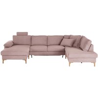 3C Candy Wohnlandschaft "Lecce, wahlweise PUR-Schaumstoff oder Tonnentaschenfederkern U-Form", Bettkasten in Umbauecke und Longchair, sowie Querschläfer im 2-Sitzer von 3c Candy
