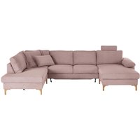 3C Candy Wohnlandschaft "Lecce, wahlweise PUR-Schaumstoff oder Tonnentaschenfederkern U-Form", Bettkasten in Umbauecke und Longchair, sowie Querschläfer im 2-Sitzer von 3c Candy