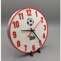 Uhr Fussball Verein Vereinsfarben 3Ddruck 3D 3Dprint Personalisierte Fussballuhr von 3dDruckSchuppen