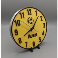Uhr Fussball Verein Vereinsfarben 3Ddruck 3D 3Dprint Personalisierte Fussballuhr von 3dDruckSchuppen