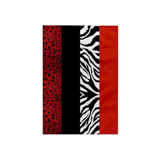 3dRose Red – Schwarz – Orange und Weiß Tierdruck – Leopard und Zebra TWL_35438_1 Handtuch, 38,1 x 55,9 cm von 3dRose