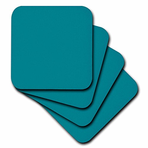 3dRose CST 159850 _ 2 Plain Teal Blau Simple Moderne Solid eine einzige Farbe Türkis-Grün Weiche Untersetzer, (Set von 8) von 3dRose