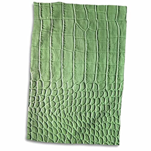 3dRose Green Crocodile Skin Photo Print-Macro Photography Aligator Animal Texture-Reptile Lizard Scales Handtuch, Mehrfarbig, 15" x 22" von 3dRose