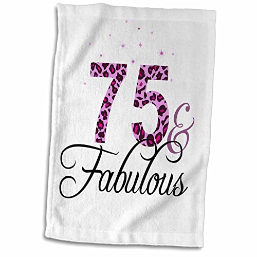 3dRose Handtuch, 75 und Fabulous-Fun Girly Birthday Geschenk, Leopardenmuster, Mehrfarbig (38 x 56 cm) von 3dRose