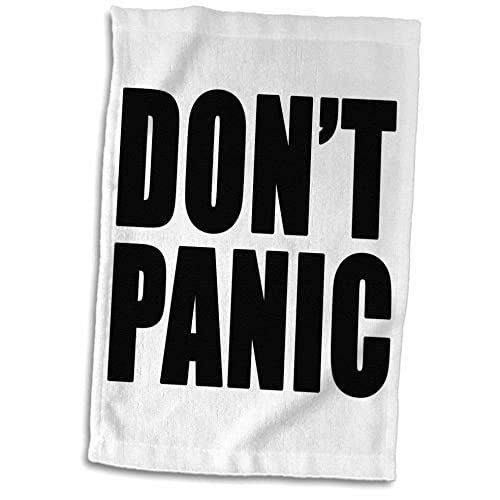 3dRose Handtuch Don't Panic Black, Polyester/Baumwolle, Schwarz, 38,1 x 55,9 cm von 3dRose
