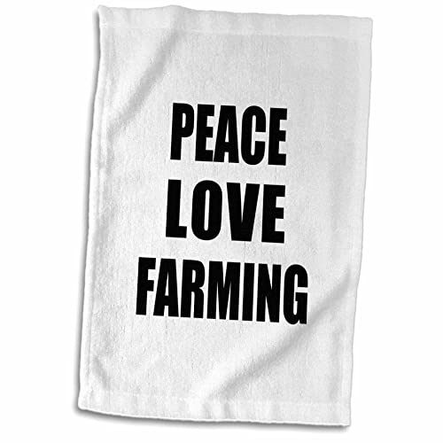 3dRose Handtuch Peace Love and Farming, Things That Make Me Happy, lustiges Farmer, Weiß, 38,1 x 55,9 cm von 3dRose