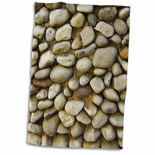 3dRose Pebble Boden- oder Wandtextur, Foto-Steine, Naturgrau, Grau, Beige, Braun, Handtuch, 38,1 x 55,9 cm, Mehrfarbig von 3dRose