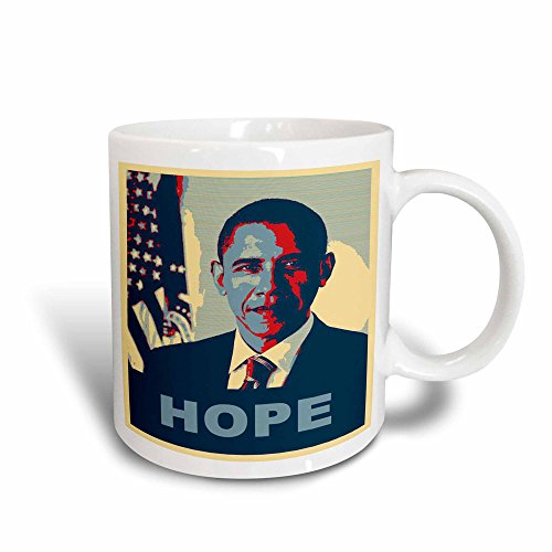 3dRose President Barack Obama in Hope Pop Art Becher, Keramik, Weiß, 11 oz von 3dRose