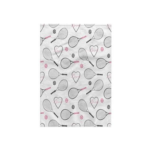 3dRose Love Pattern Grey and Pink Handtuch mit Tennis-Liebe-Muster, Grau und Rosa, Baumwolle Polyester, Mehrfarbig, 15 x 22-Inch von 3dRose