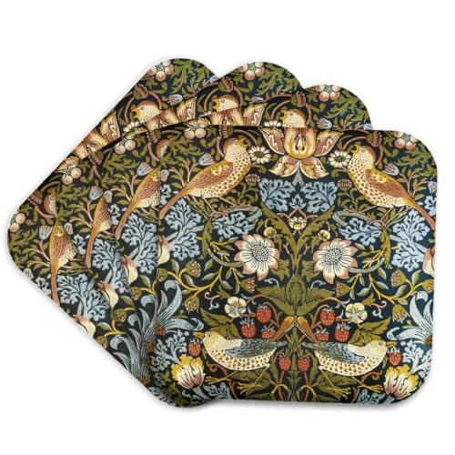 3dRose William Morris CST_219390_1 Untersetzer, Erdbeerdieb-Muster, weich, Mehrfarbig, 4 Stück 3dRose William Morris CST_219390_1 Untersetzer, Erdbeerdieb-Muster, weich, Mehrfarbig, 4 Stück von 3dRose