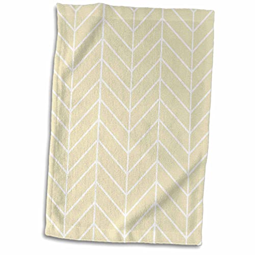 3dRose beige Fischgrätmuster, Pale Gold Pfeil Feder Inspiriert Design Handtuch, Mehrfarbig, 15 x 22 von 3dRose