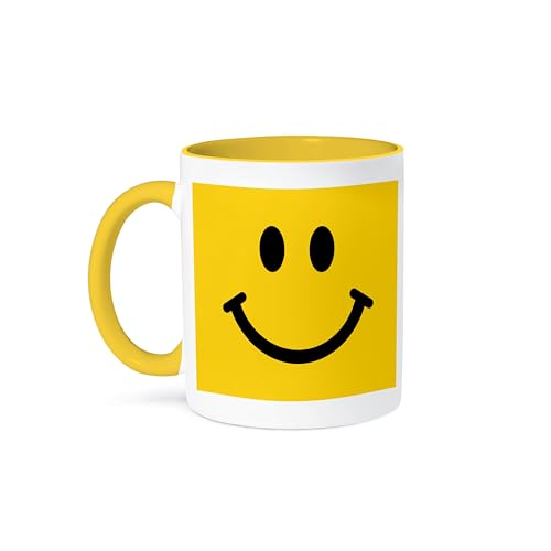 3dRose mug_113090_8 Yellow Smiley Face Happy Smiling Cartoon 60S Jolly Cheerful Bright Becher, Gelb/Weiß 3dRose mug_113090_8 Yellow Smiley Face Happy Smiling Cartoon 60S Jolly Cheerful Bright Becher, Gelb/Weiß von 3dRose