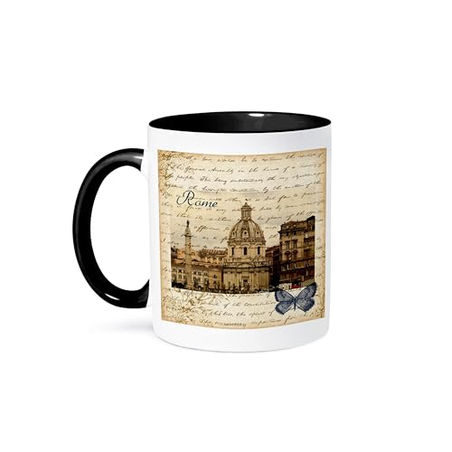 3dRose mug_178934_4 Rome Italy Vintage Zweifarbige Tasse, Nicht zutreffend, schwarz 3dRose mug_178934_4 Rome Italy Vintage Zweifarbige Tasse, Nicht zutreffend, schwarz von 3dRose