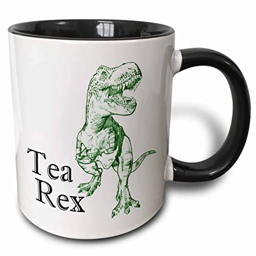 3dRose mug_193320_4 Tea Rex Zweifarbige Tasse, Keramik, schwarz von 3dRose