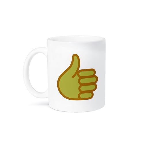 3dRose mug_265888_1 Daumen hoch Emoji Becher, Keramik, Weiss/opulenter Garten 3dRose mug_265888_1 Daumen hoch Emoji Becher, Keramik, Weiss/opulenter Garten von 3dRose