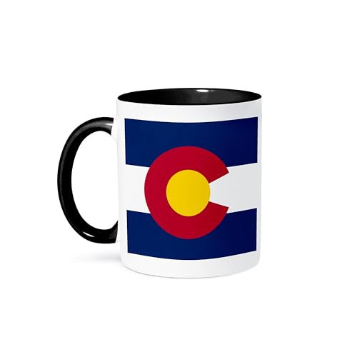 3drose Flagge von Colorado US American State Vereinigten Staaten von Amerika USA blau weiß rot C gelb co zweifarbig schwarz Tasse, 11 Oz, schwarz/weiß 3drose Flagge von Colorado US American State Vereinigten Staaten von Amerika USA blau weiß rot C gelb co zweifarbig schwarz Tasse, 11 Oz, schwarz/weiß von 3dRose