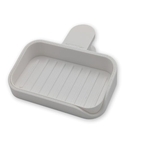 Seifenschale 2-in-1 – Ohne Bohren & Schrauben, inkl. Halterung für Regal, Ablage & Fensterbrett oder standalone – Modernes Design – 7 Farben - Made in Germany (Weiss) von 3disto