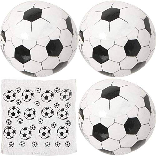 3er Set Magisches Handtuch Fußball, Zauberhandtuch, Frottiertücher, Handtücher - Kinder, ca. 30 x 30 cm großen Handtuch, Kinder Mitgebsel Scherzartikel von 3er Set