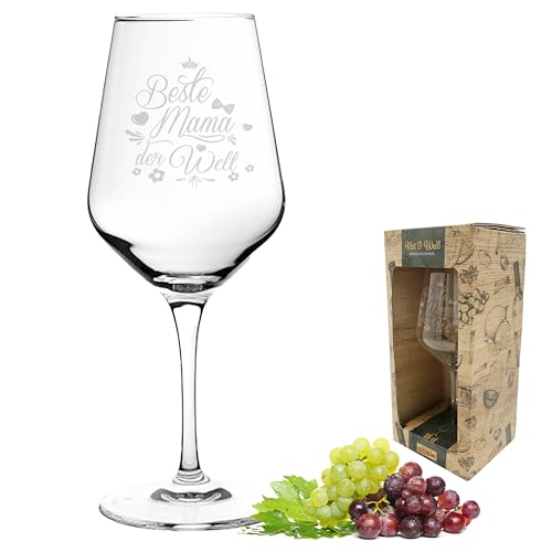 3forCologne | Weinglas aus hochwertigen Kristallglas | Souvenir Deutschland | Geschenkidee Muttertag, Vatertag, Gastgeschenk | Geschenkbox mit Textfeld | MADE IN GERMANY, Größe:beste Mama von 3forCologne