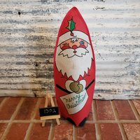 Santa Merry Christmas Weinflaschen Hülle, Retro Weihnachtsdeko von 3friendsthrifting