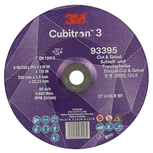 3M Cubitron 3 Cut and Grind Schruppscheibe, 93395, 36+, T27, 230 mm x 3,8 mm x 22,23 mm, EN, 10/Pack 3M Cubitron 3 Cut and Grind Schruppscheibe, 93395, 36+, T27, 230 mm x 3,8 mm x 22,23 mm, EN, 10/Pack von Cubitron