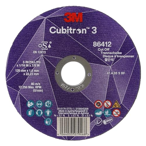 3M Cubitron 3 Trennscheibe, 87396, 36+, T42, 180 mm x 2,5 mm x 22,23 mm, EN, 25/Pack, 50 Stück/VE von Cubitron