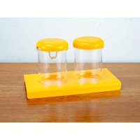 Gelbes Zucker- Und Cremiere Set Aus Kunststoff Von André Morin Ipl Collection - Vintage Retro Midcentury von 3rvintages